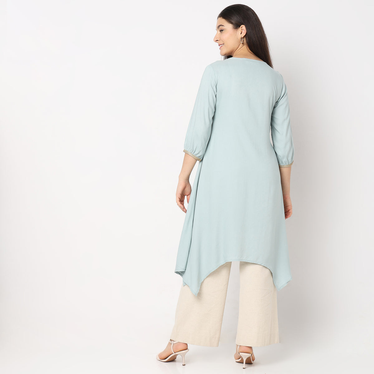 Mid Flare Embroidered Kurta