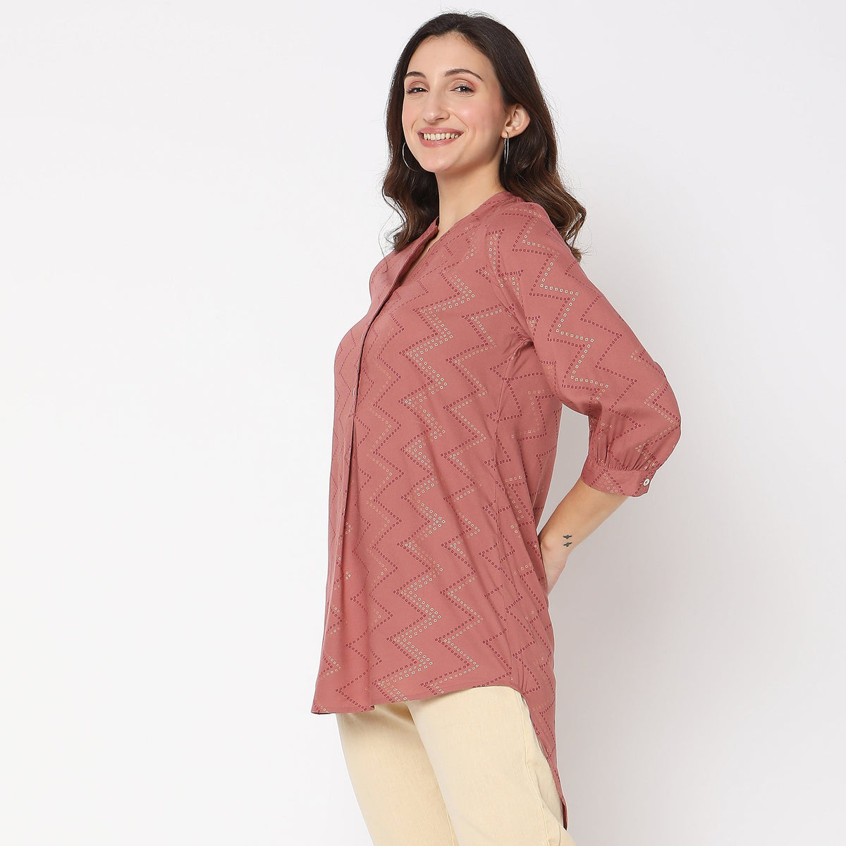 Women Wearing Regular Fit Printed Top