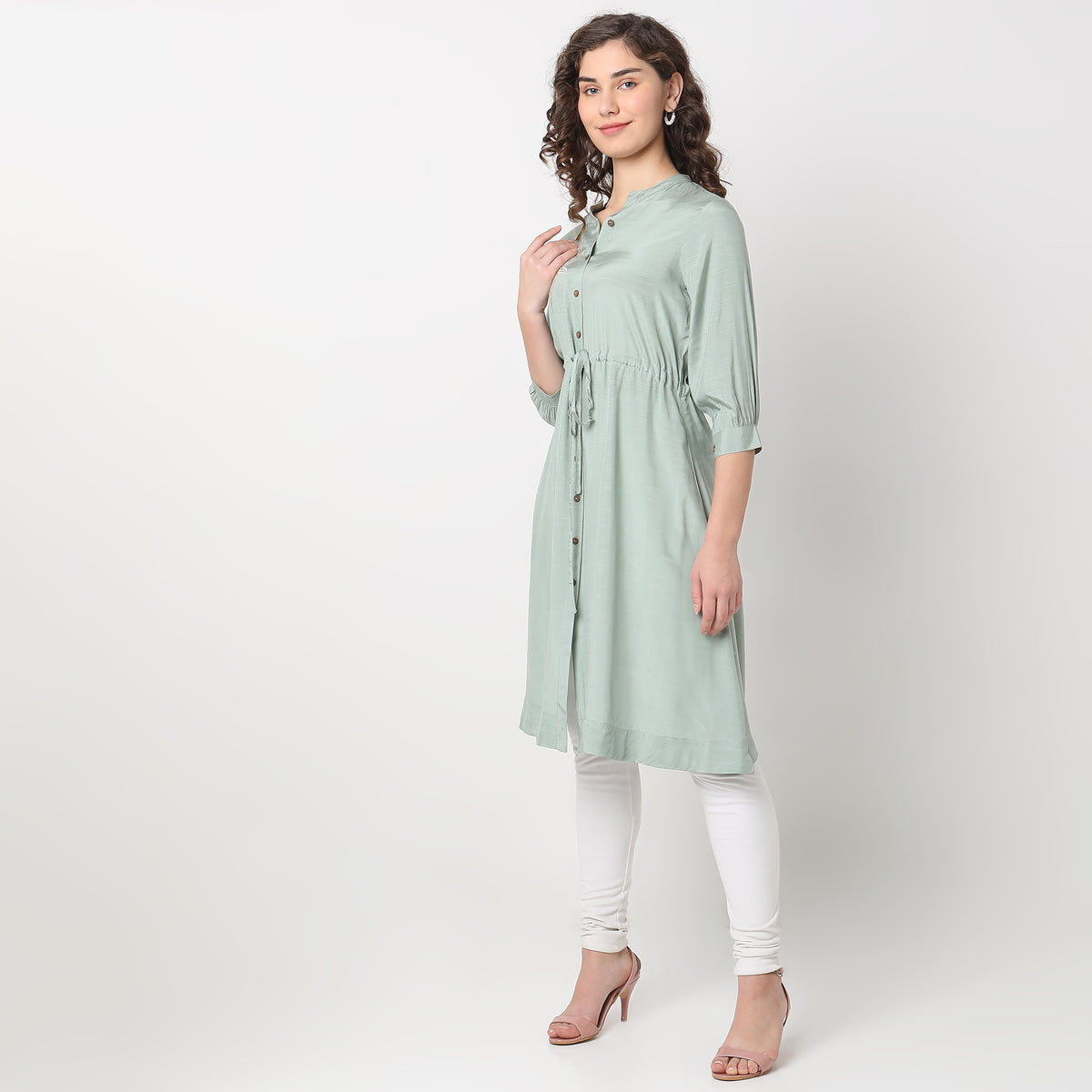 Mid Flare Embroidered Kurta