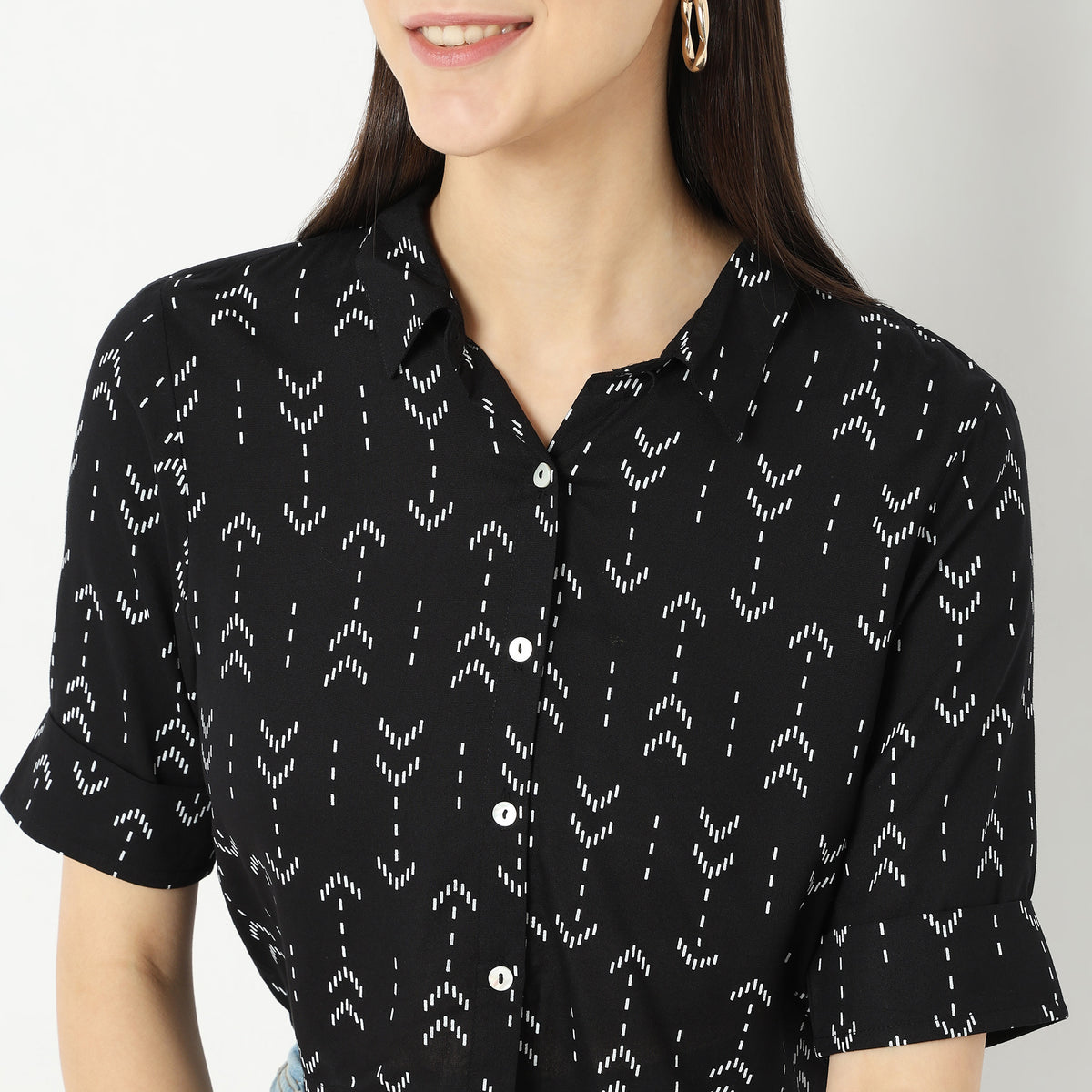 Straight Fit Printed Shirt