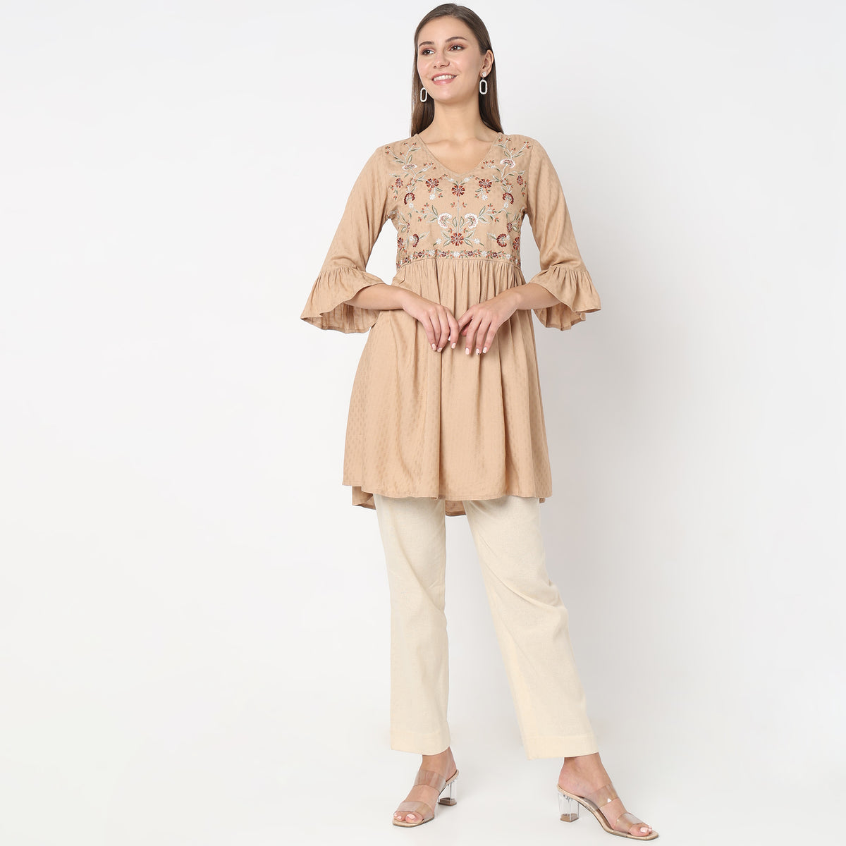 Regular Fit Embroidered Kurta