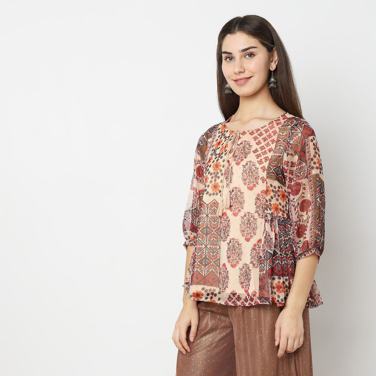 Flare Fit Printed Top