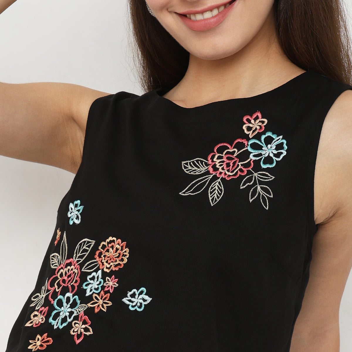 Boxy Fit Embroidered Top