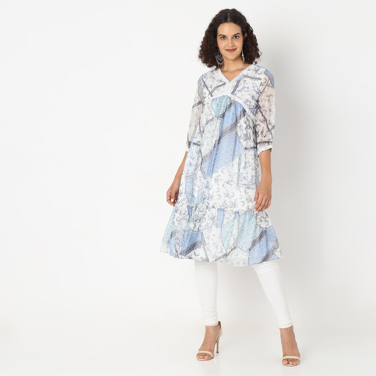 Flare Fit Printed Kurta