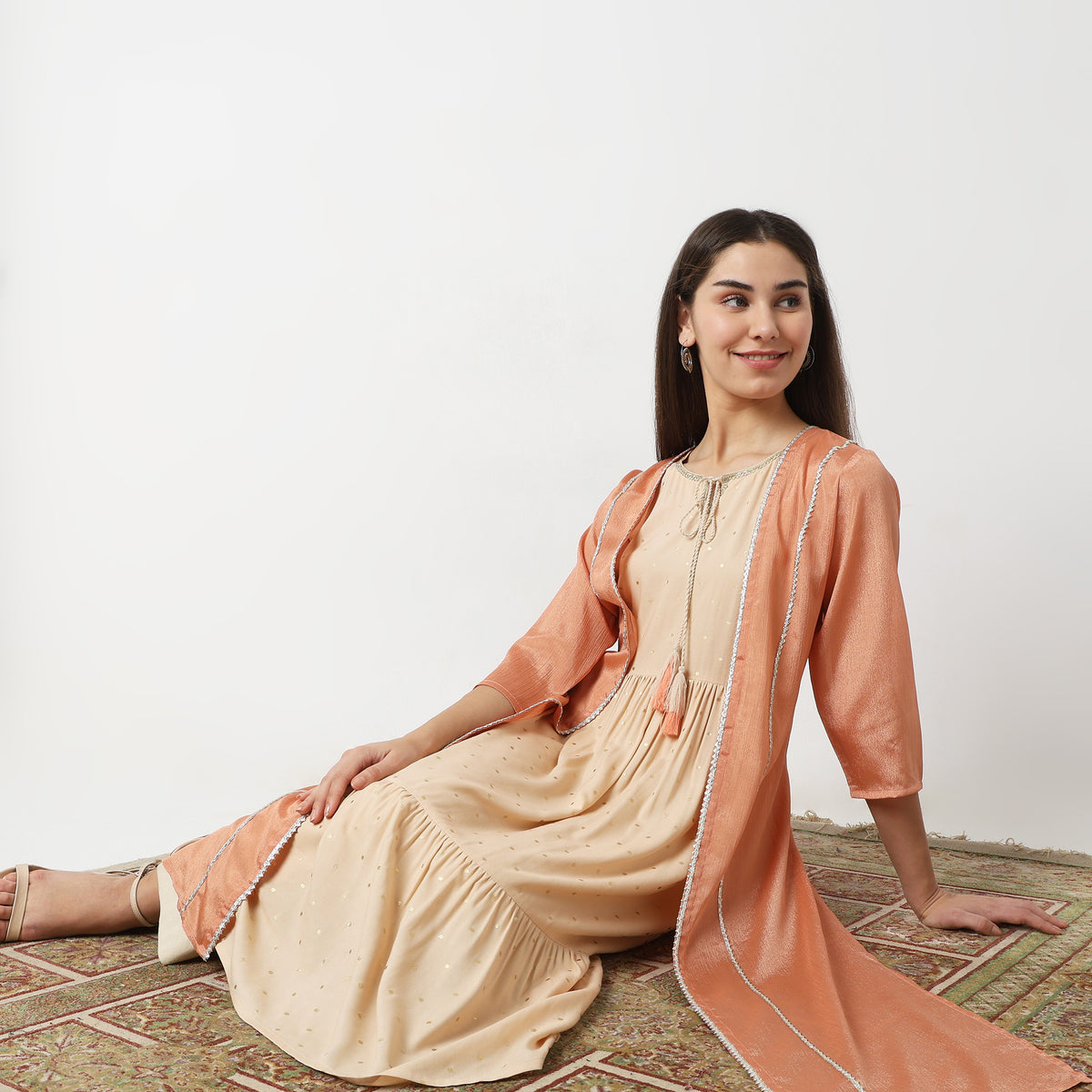 Flare Fit Embellished Kurta