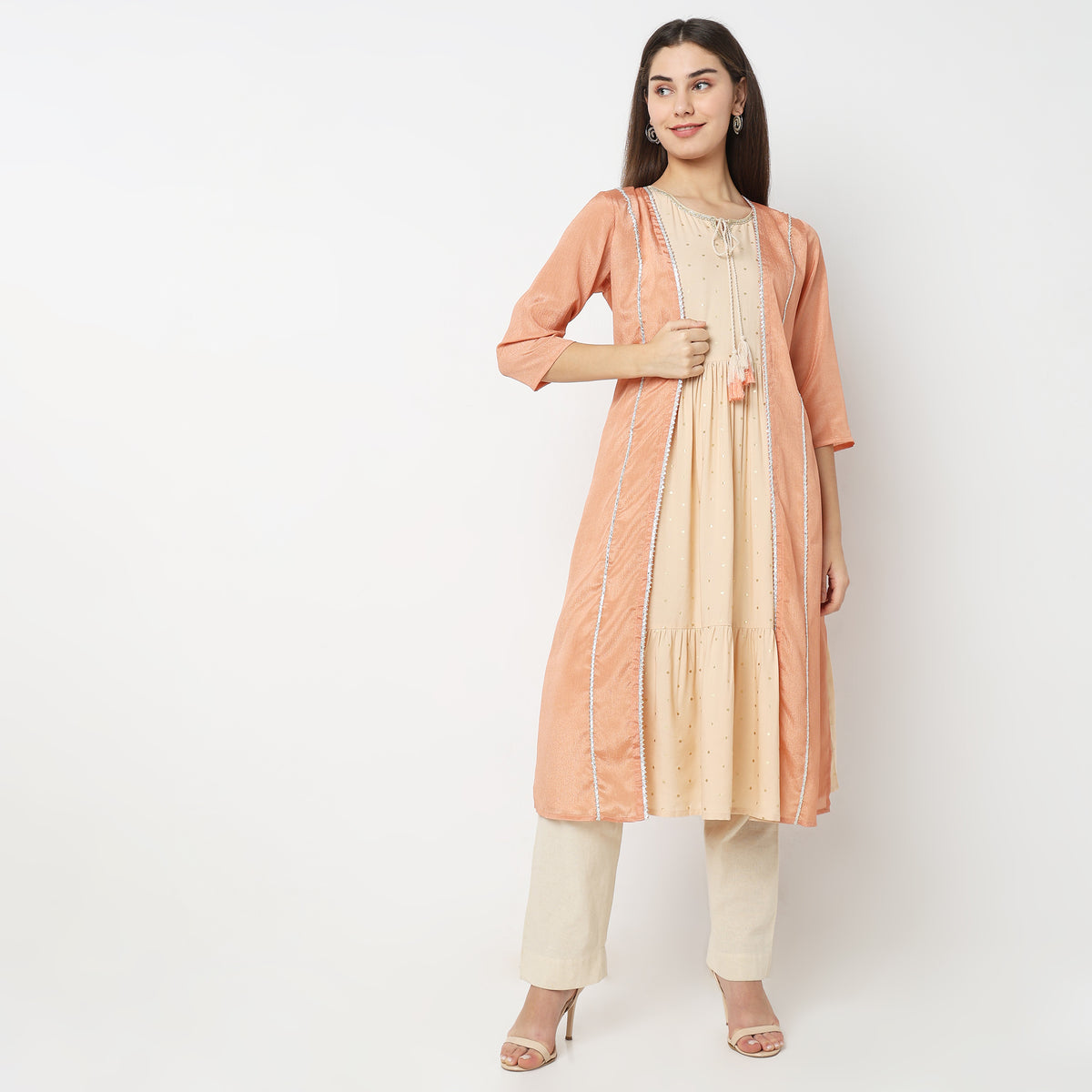 Flare Fit Embellished Kurta