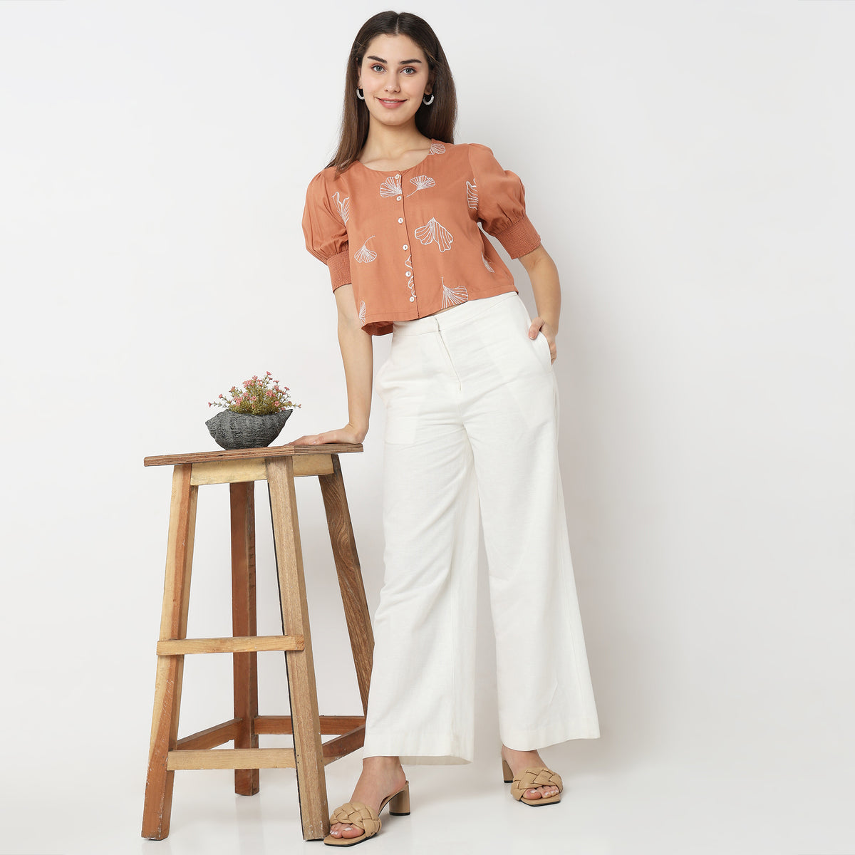 Boxy Fit Embroidered Top