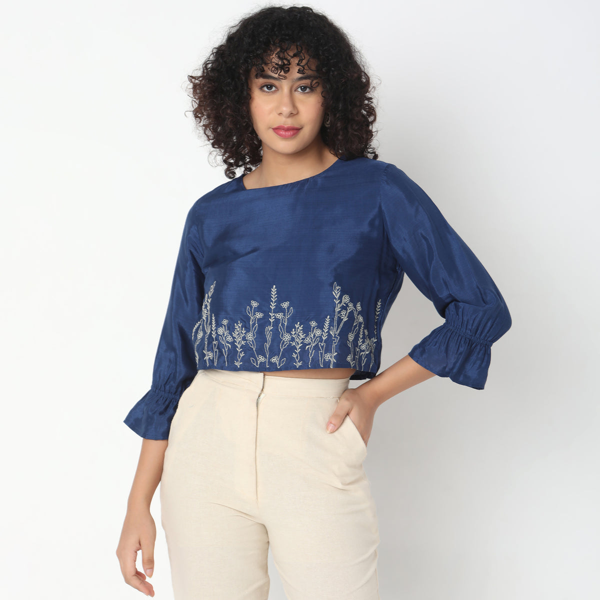 Regular Fit Embroidered Top