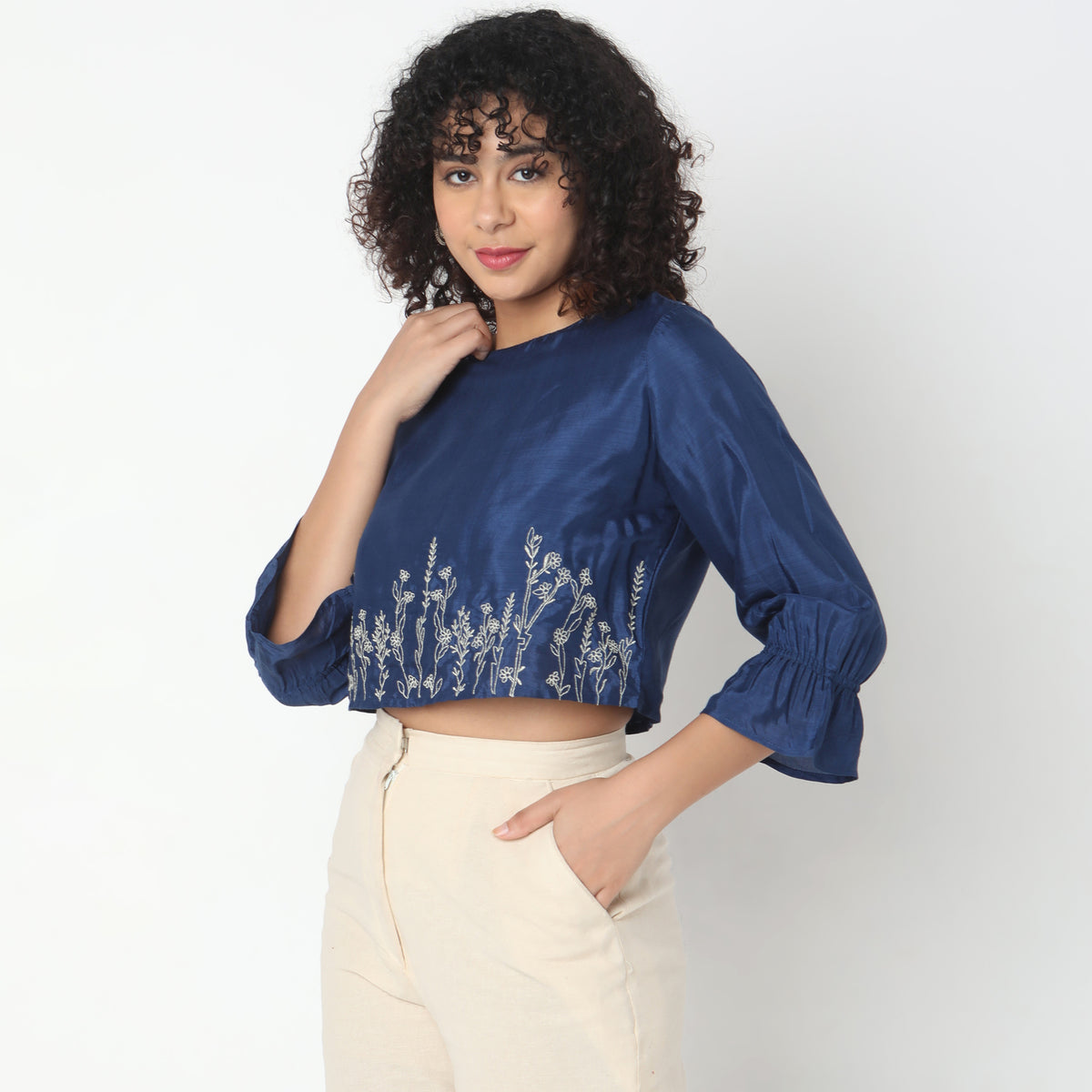 Regular Fit Embroidered Top