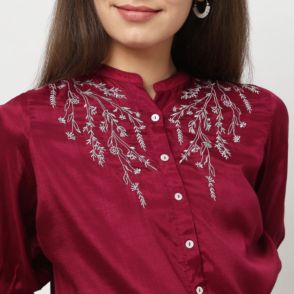 Regular Fit Embroidered Top