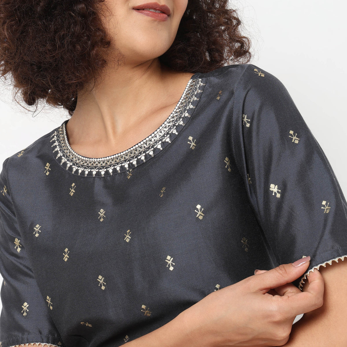 Regular Fit Embroidered Top