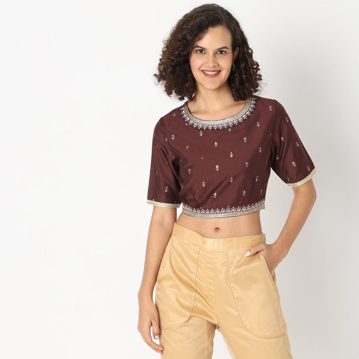 Regular Fit Embroidered Top