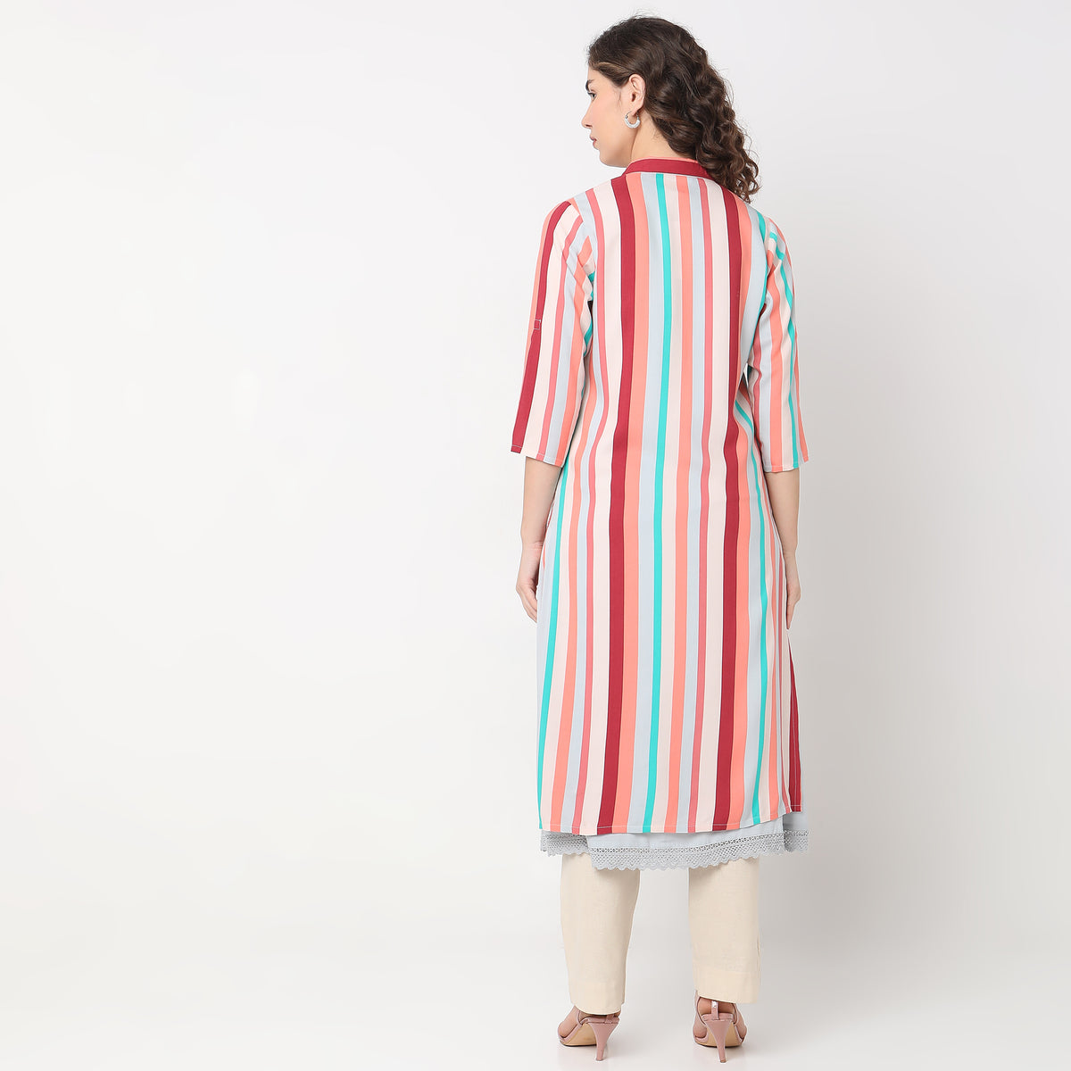 Flare Fit Striped Kurta