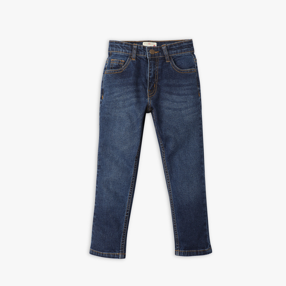 Boys Regular Fit Solid Mid Rise Jeans