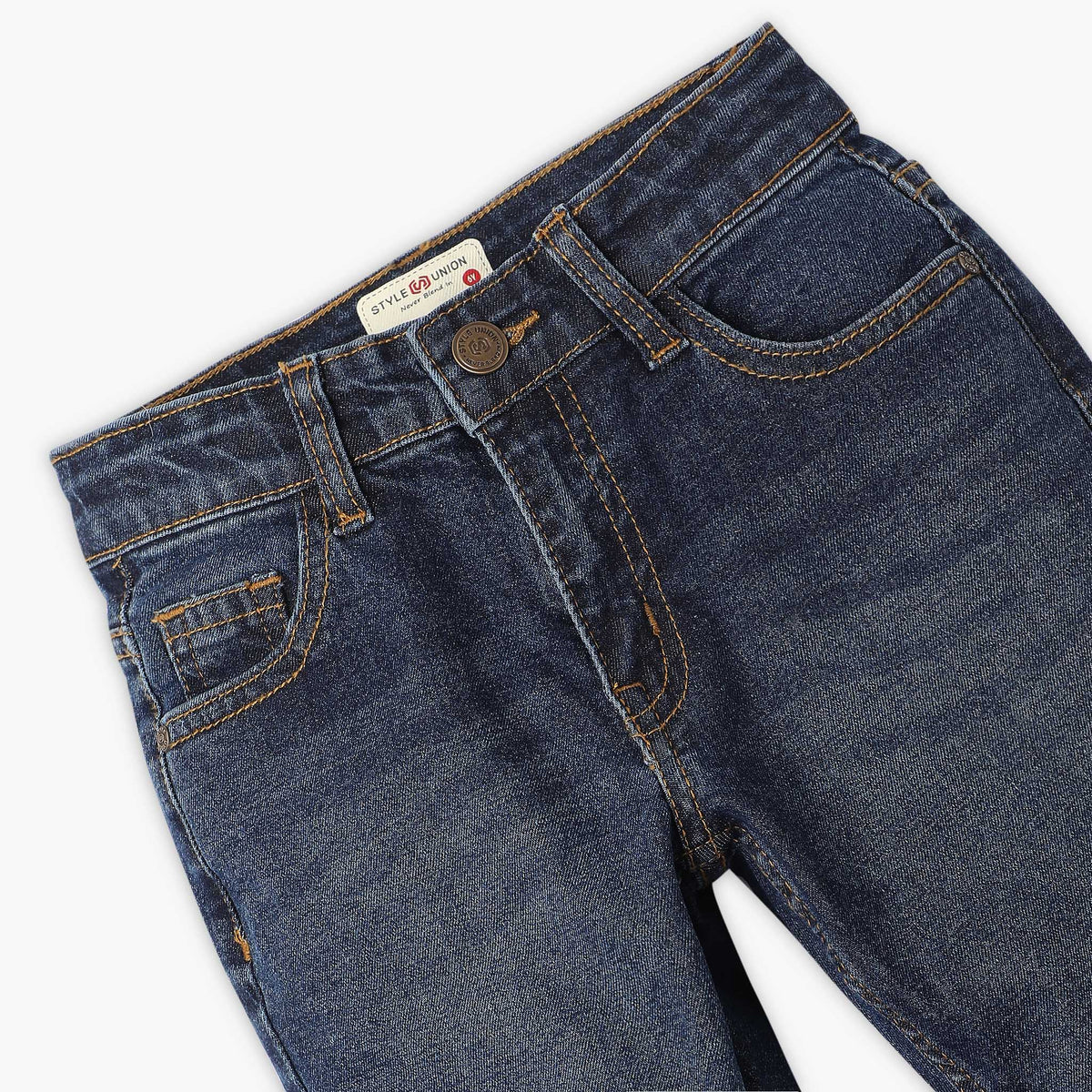 Boys Regular Fit Solid Mid Rise Jeans