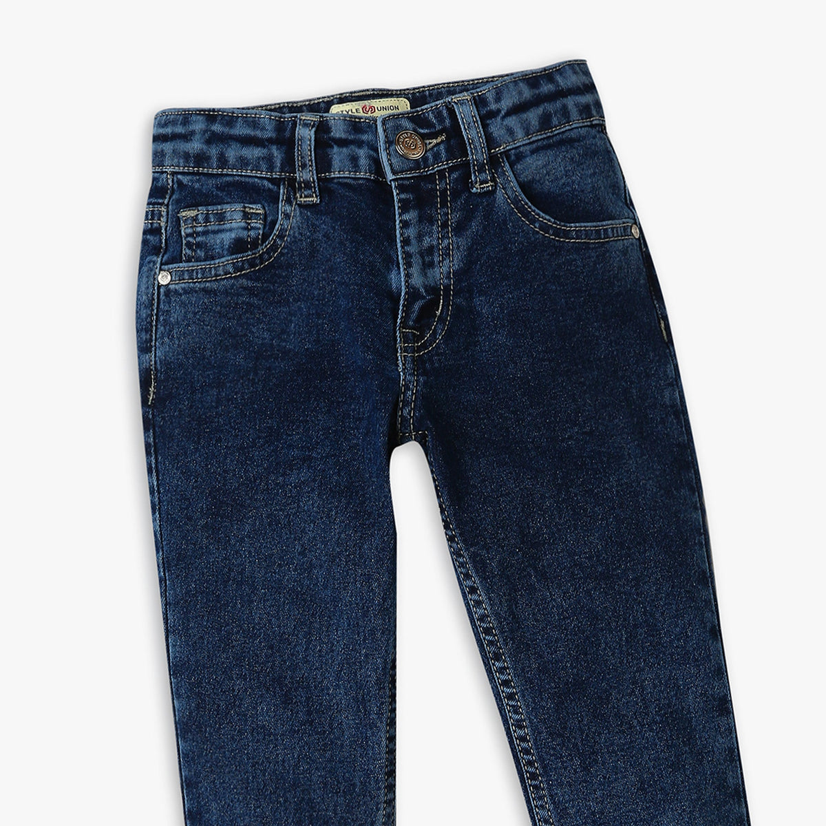 Boy's Regular Fit Solid Mid Rise Jeans