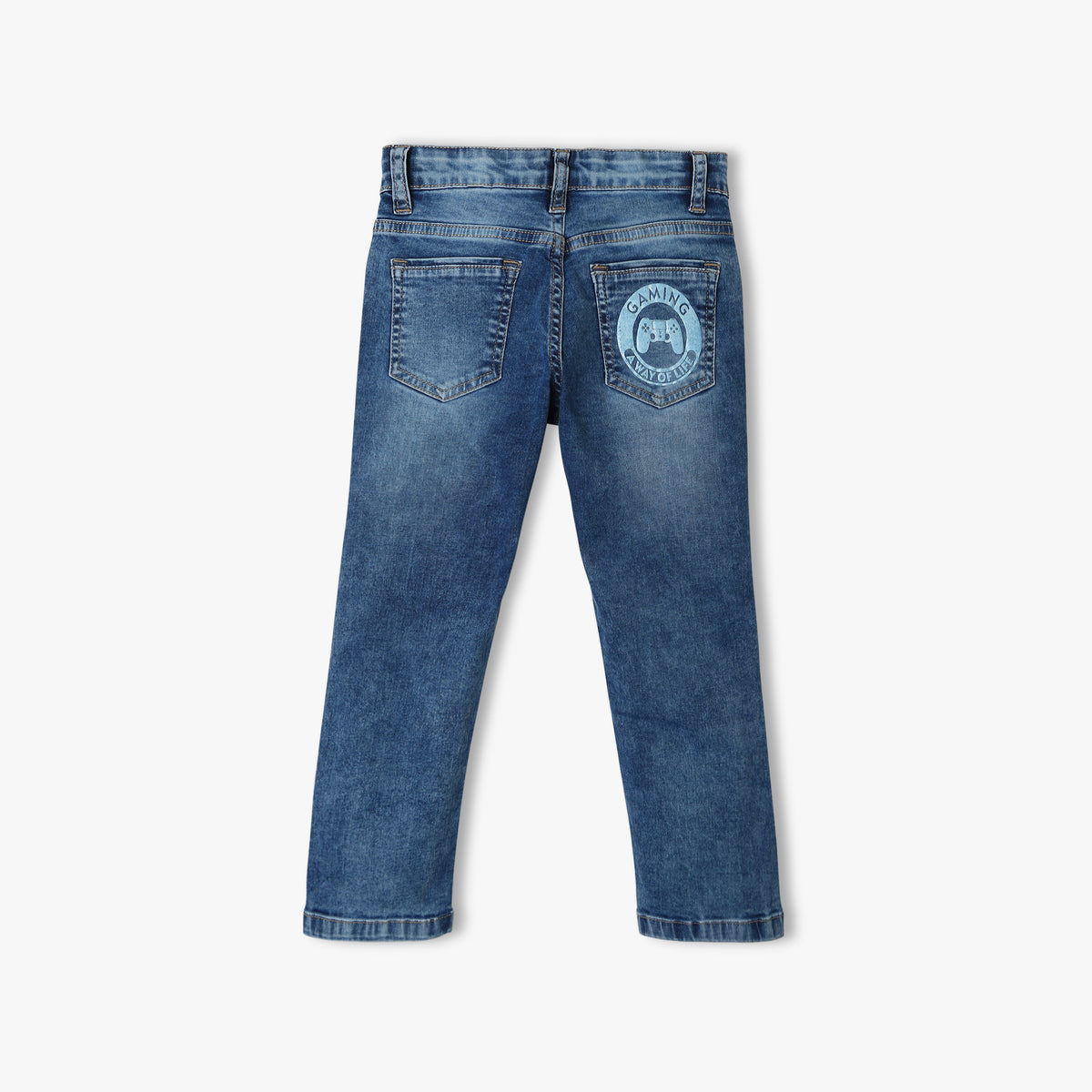 Regular Fit Solid Mid Rise Jeans