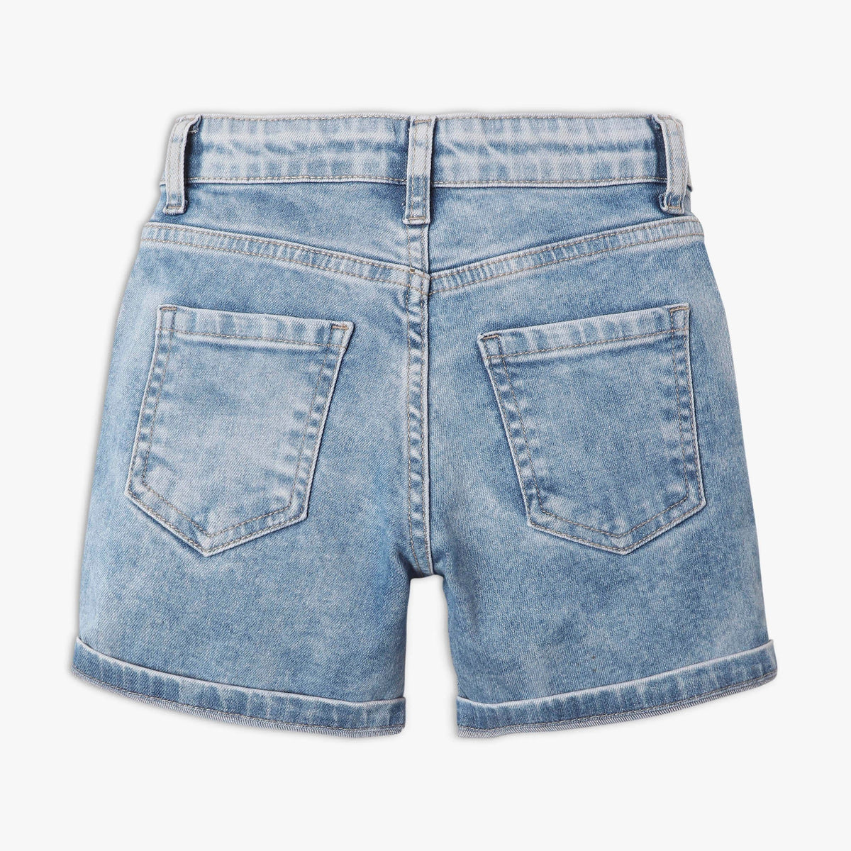 Boy Wearing Boy's Regular Fit Distressed Mid Rise Short