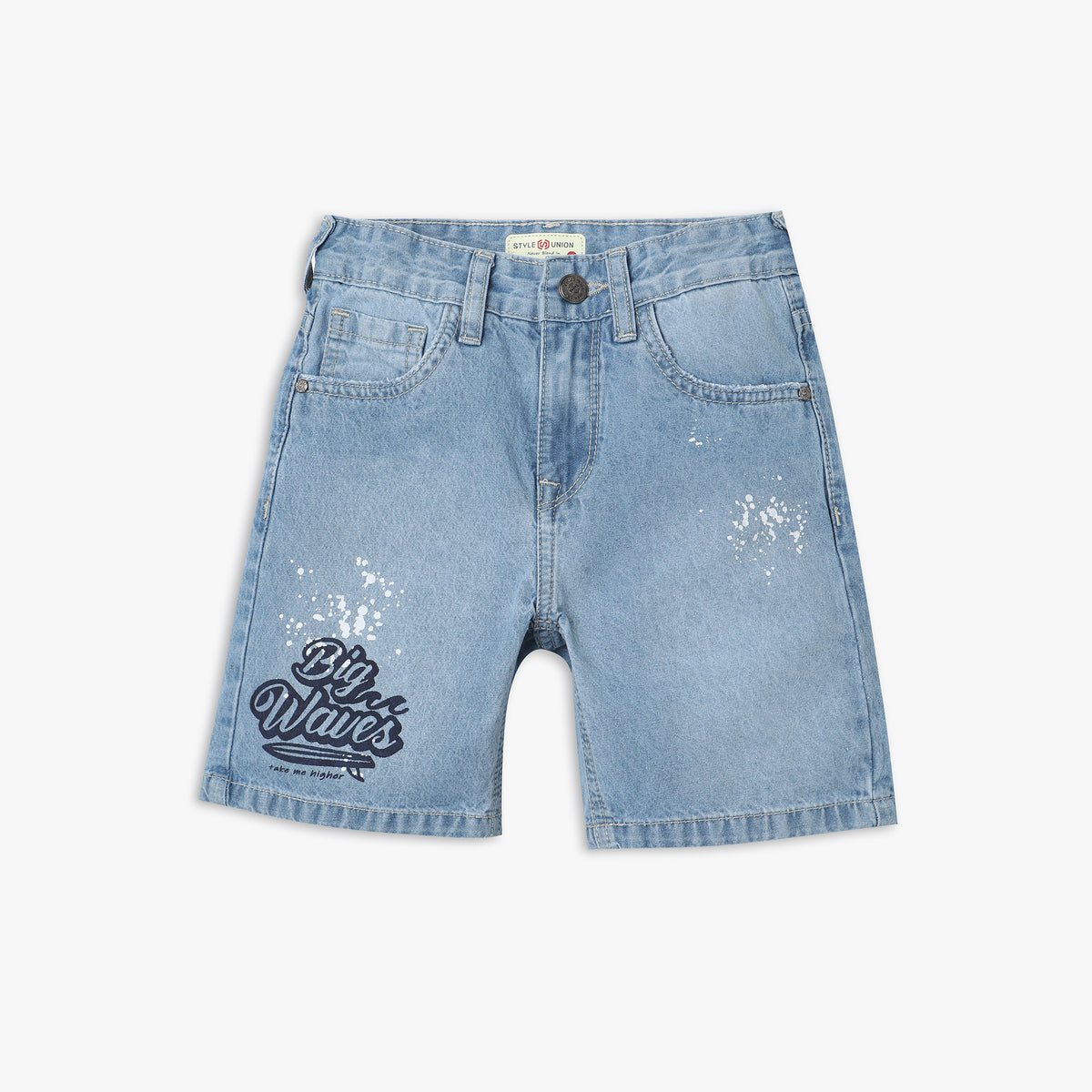 Boys Regular Fit Solid Mid Rise Shorts