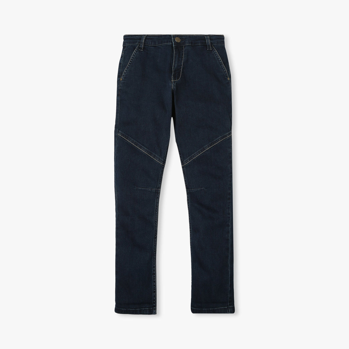 Boy's Regular Fit Solid Mid Rise Jeans