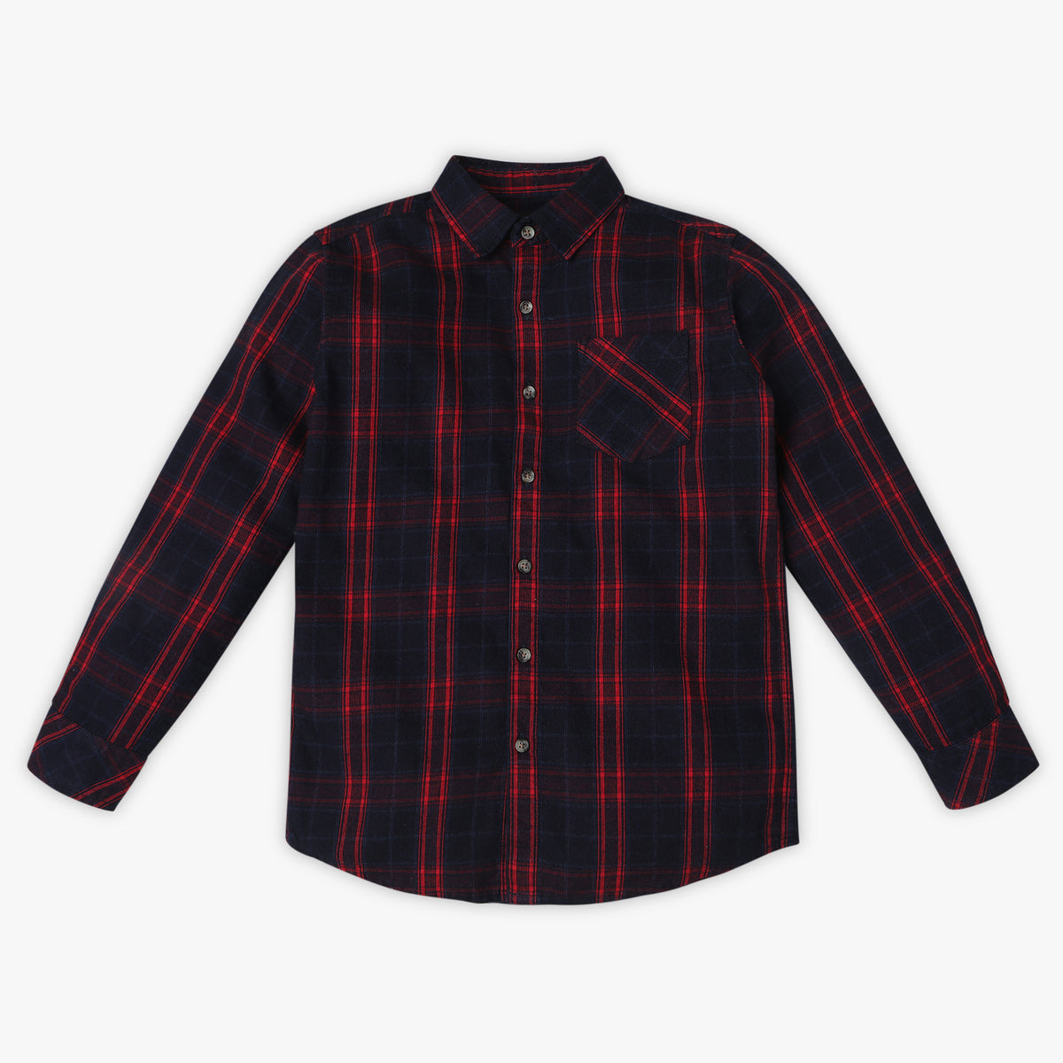 Boys Regular Fit Checkered Shirt