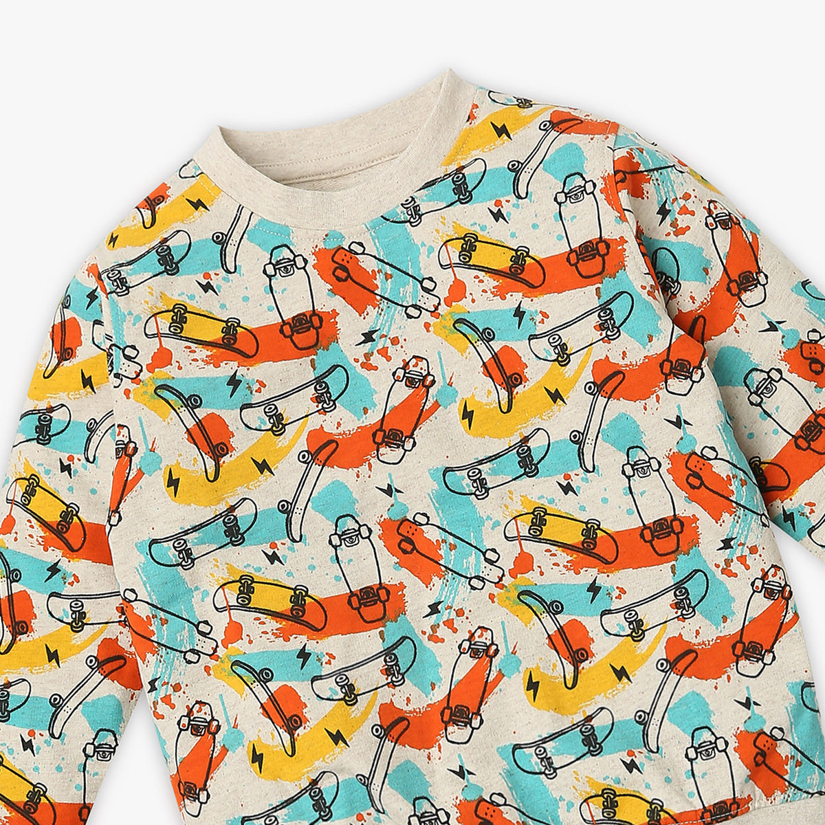 Boy's Regular Fit Printed Sweat Tees