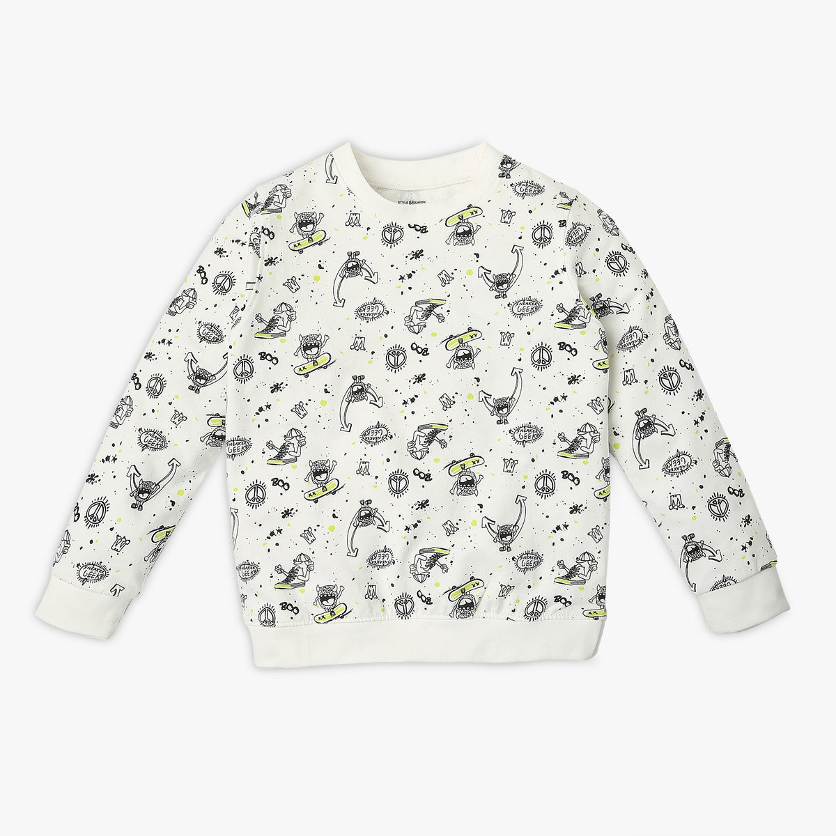 Boy's Regular Fit Printed Sweat Tees