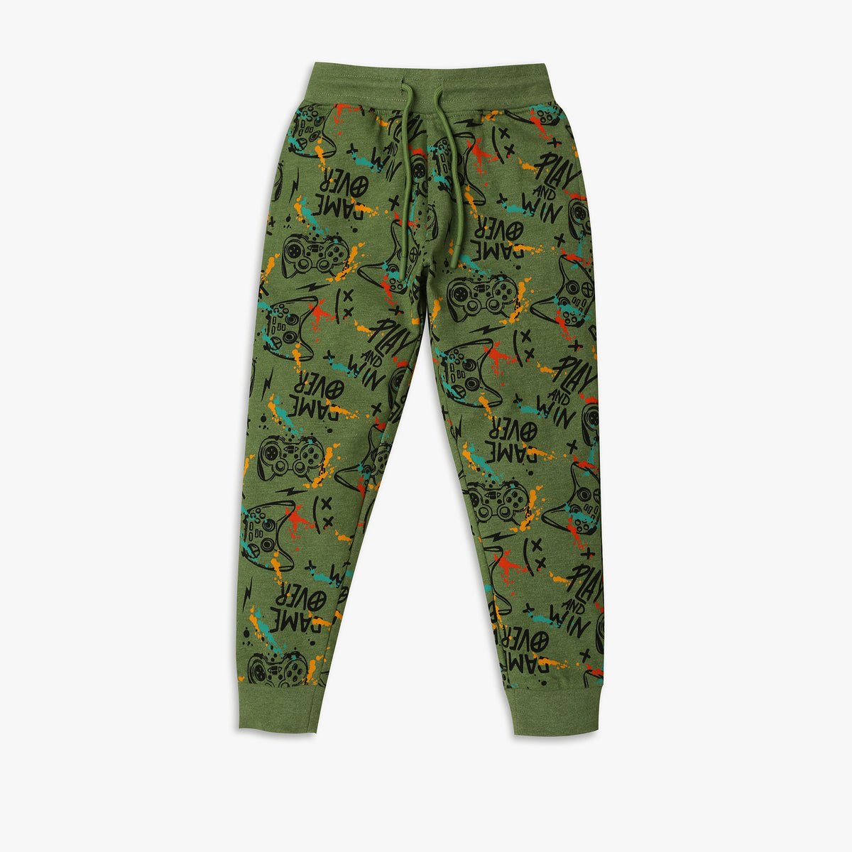 Boy's Regular Fit Printed Mid Rise Joggers