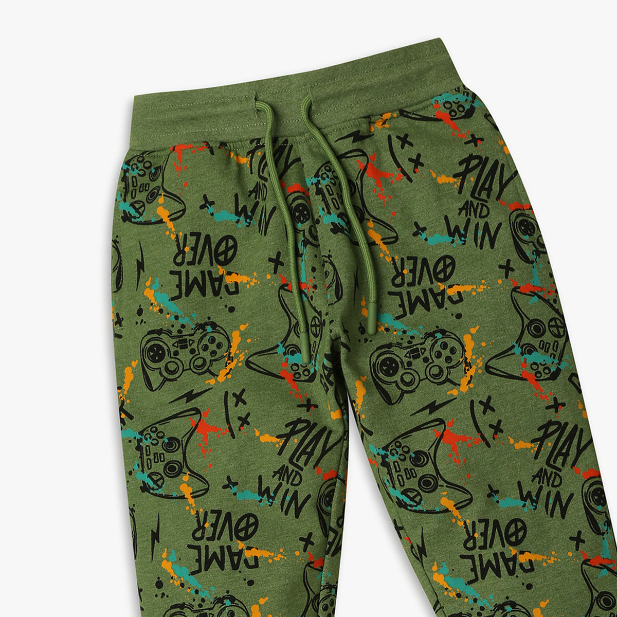 Boy's Regular Fit Printed Mid Rise Joggers