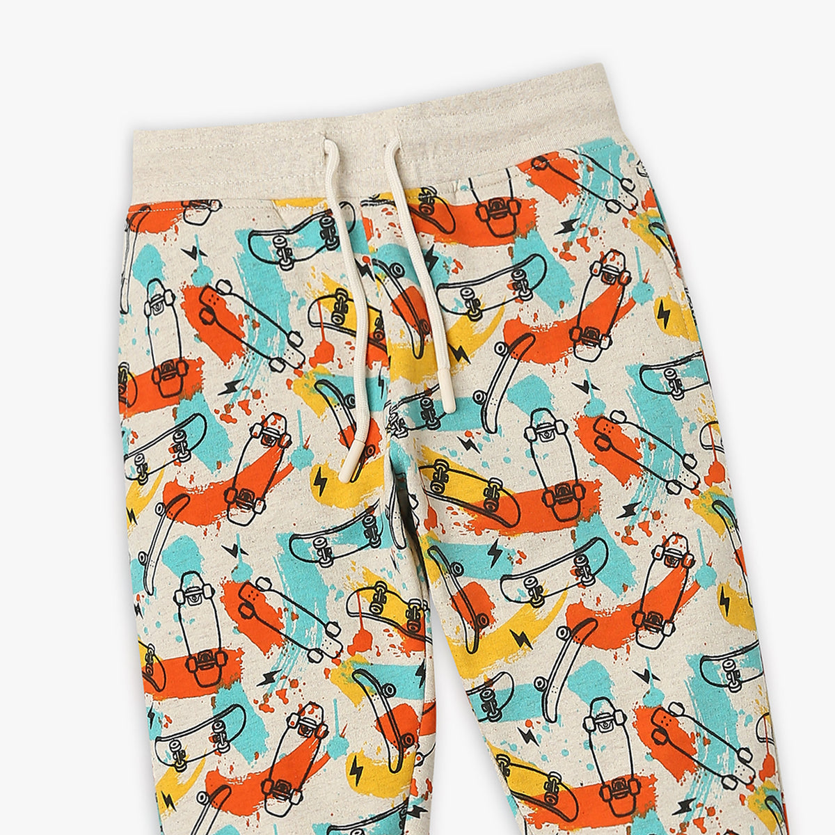 Boy's Regular Fit Printed Mid Rise Joggers