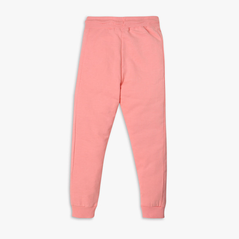 Girl's Regular Fit Solid Mid Rise Joggers