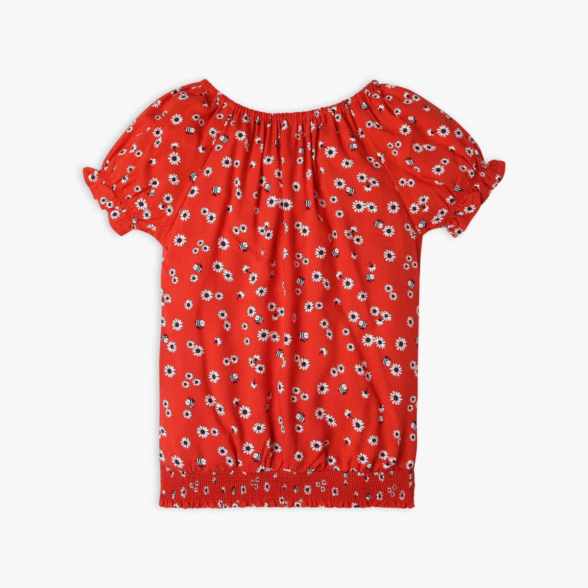 Girl Wearing Girl's Regular Fit Printed Top