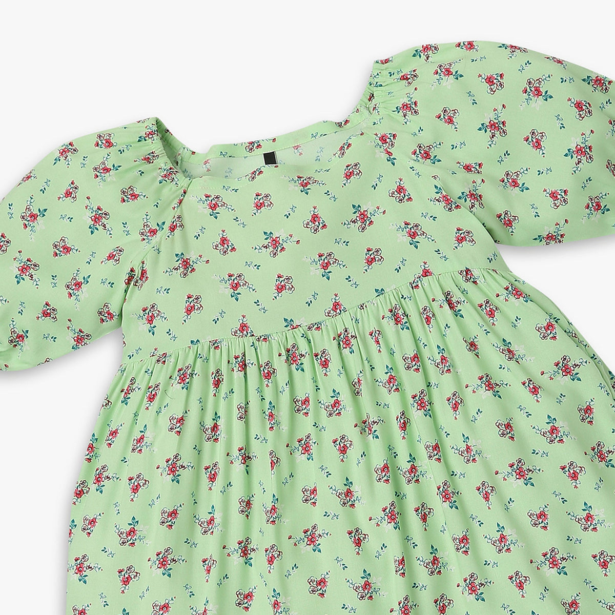 Girl's Regular Fit Printed Frock