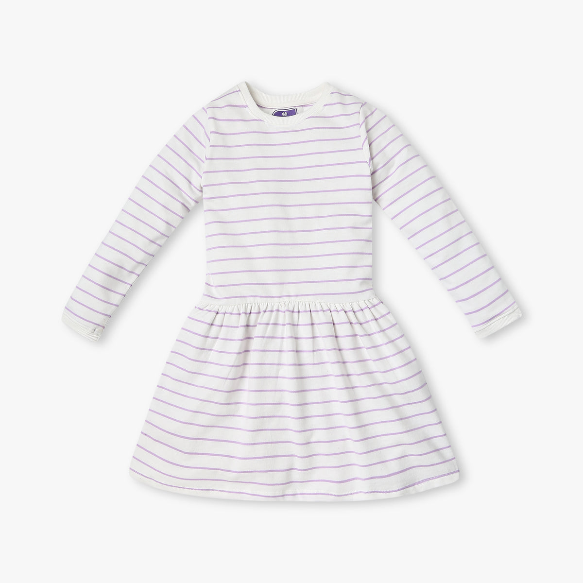 Girl's Regular Fit Striped Frock