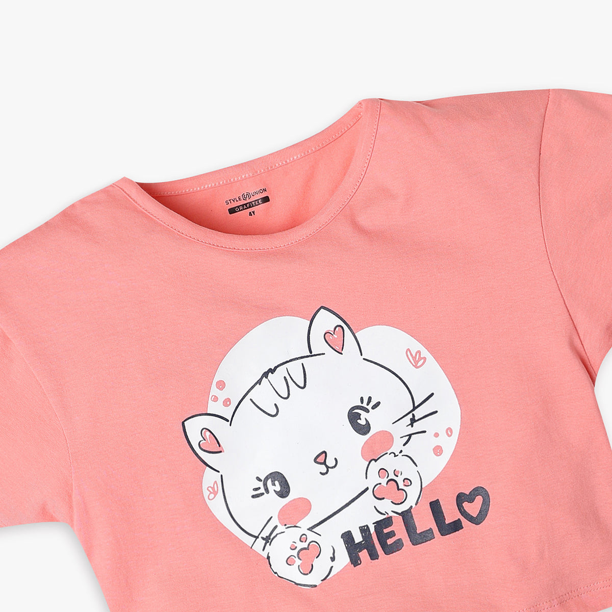 Girl's Regular Fit Printed T-Shirt