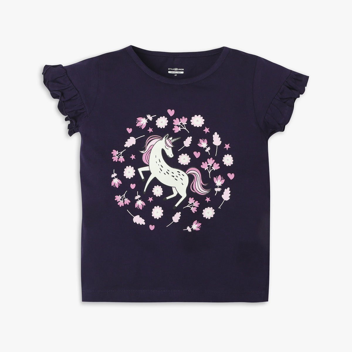 Girls Regular Fit Graphic T-Shirt