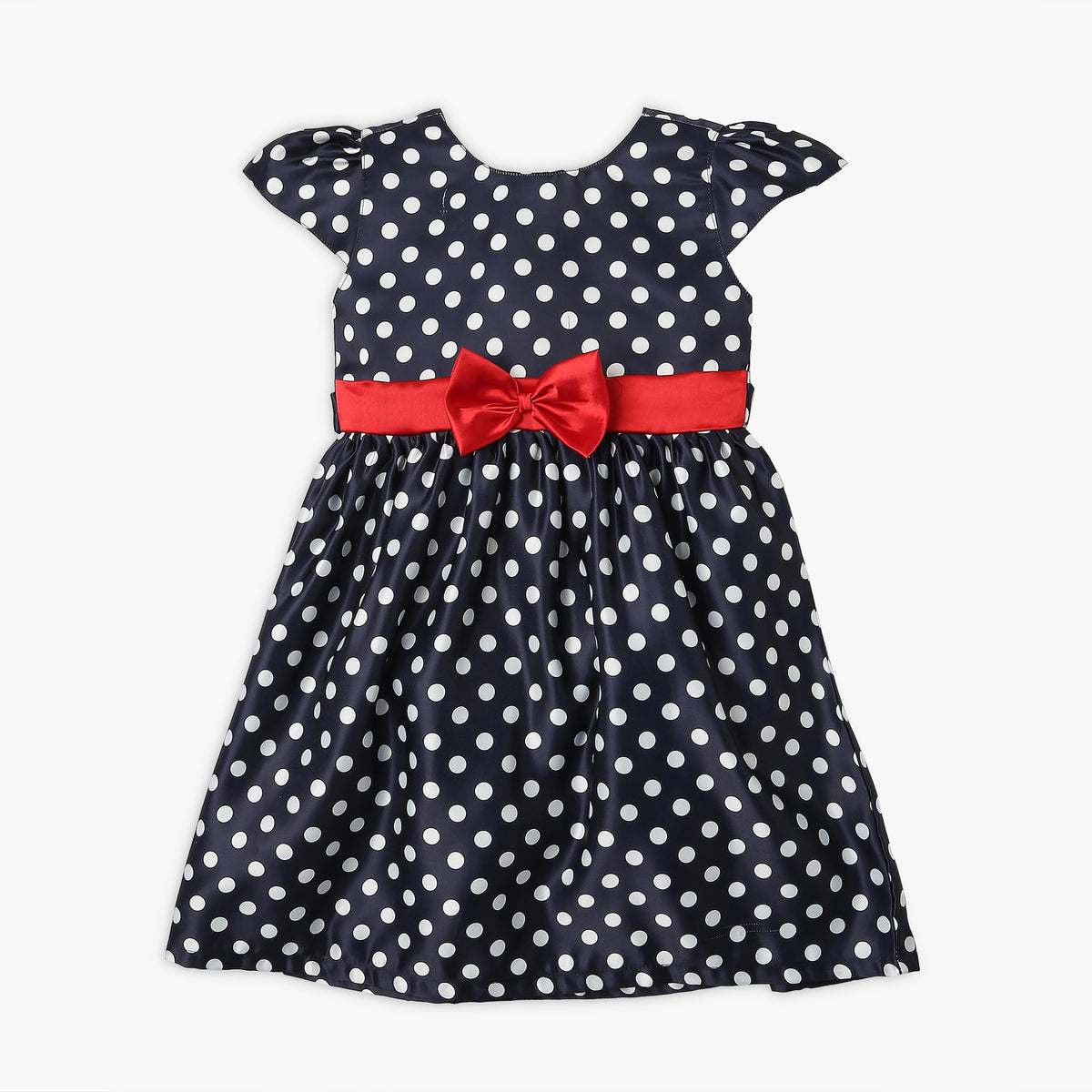 Girl's Regular Fit Polka Dot Frock