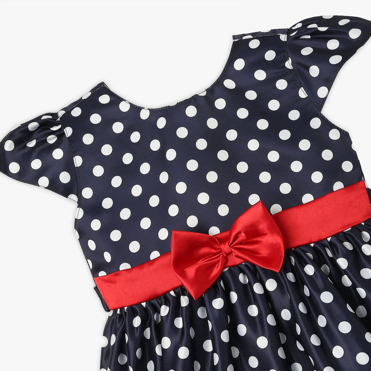 Girl's Regular Fit Polka Dot Frock