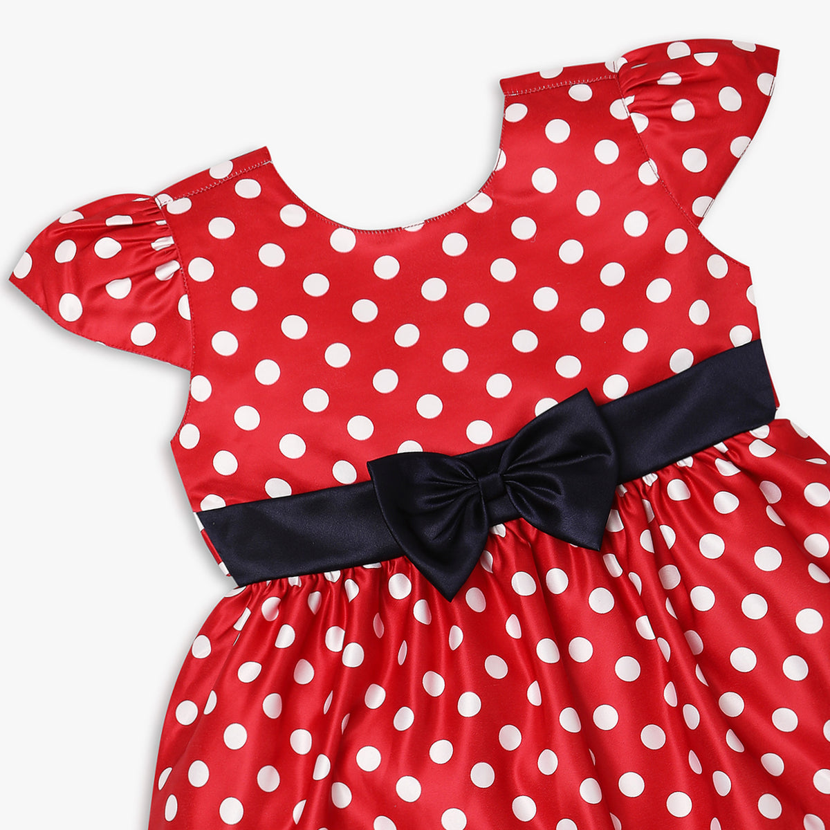 Girl's Regular Fit Polka Dot Frock