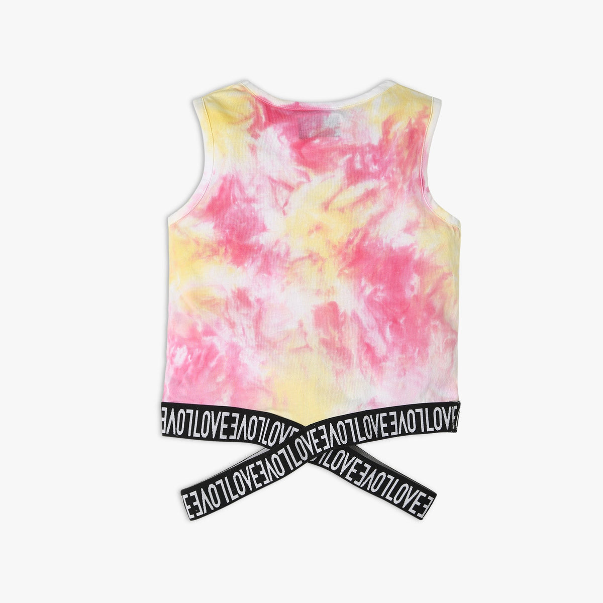 Girl Wearing Girl's Regular Fit Tie - Dye T-Shirt