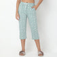 Regular Fit Printed Mid Rise Capris