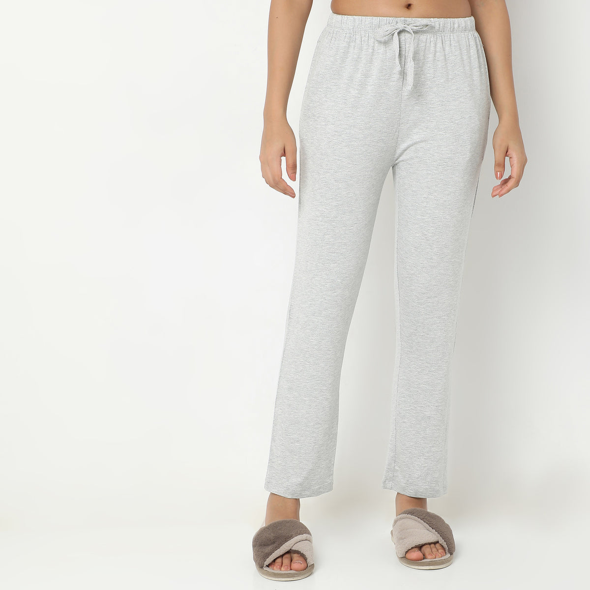 Regular Fit Solid Mid Rise Pyjamas