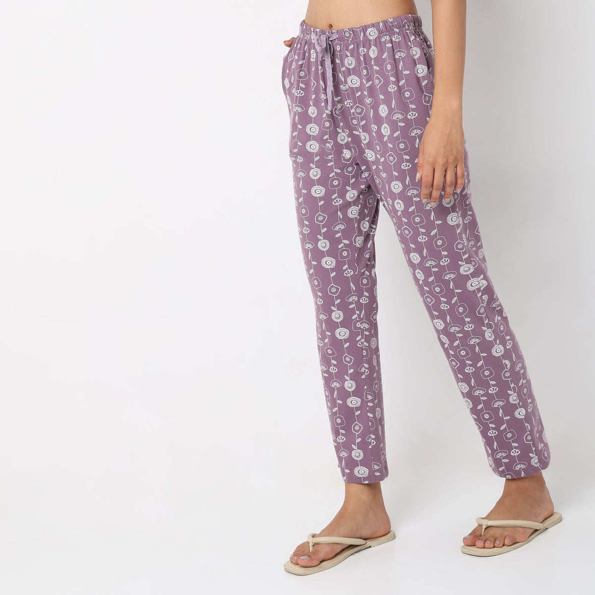 Regular Fit Printed Mid Rise Pyjamas