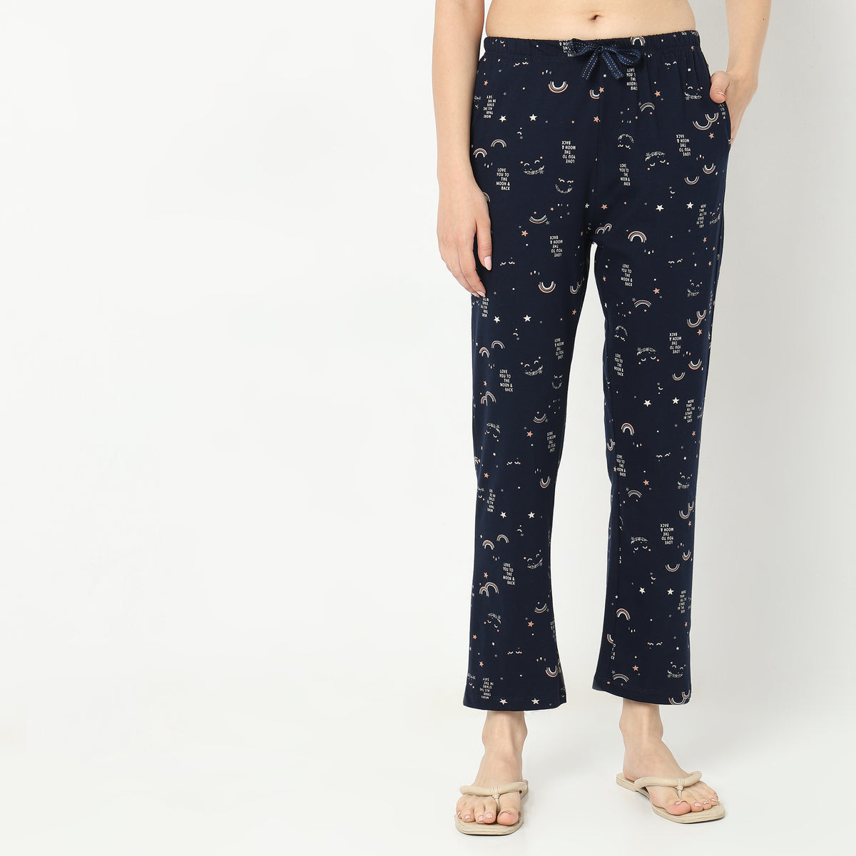 Regular Fit Printed Mid Rise Pyjamas