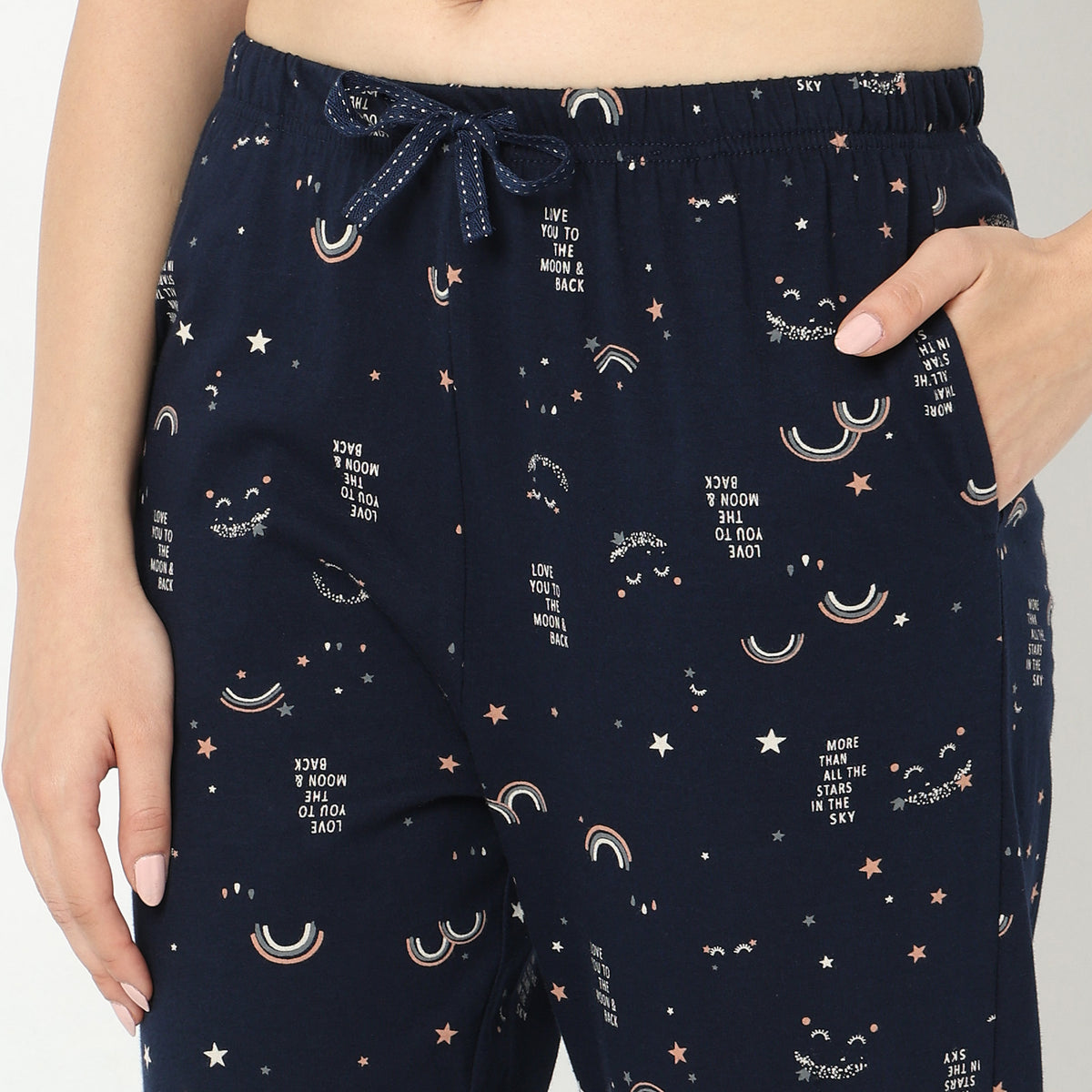 Regular Fit Printed Mid Rise Pyjamas