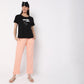Women Wearing Regular Fit Printed Mid Rise Pyjamas
