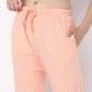 Women Wearing Regular Fit Printed Mid Rise Pyjamas