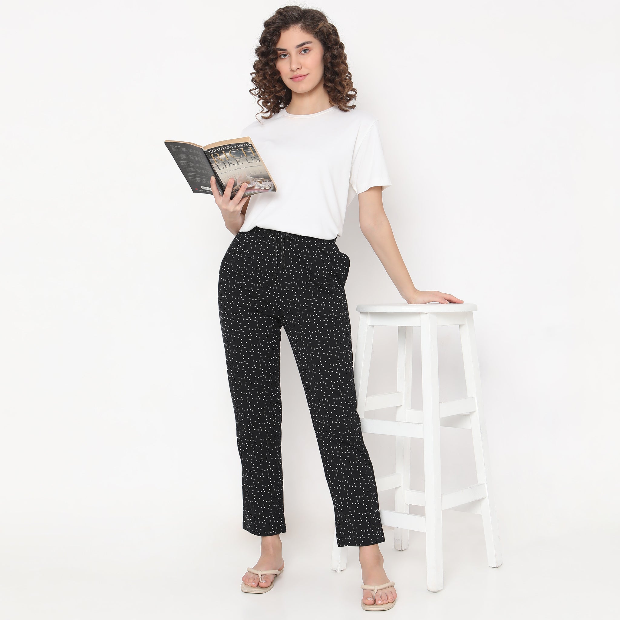 Regular Fit Printed Mid Rise Pyjamas