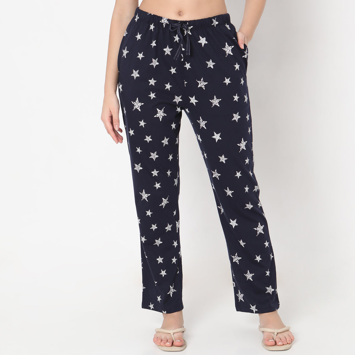 Regular Fit Printed Mid Rise Pyjamas