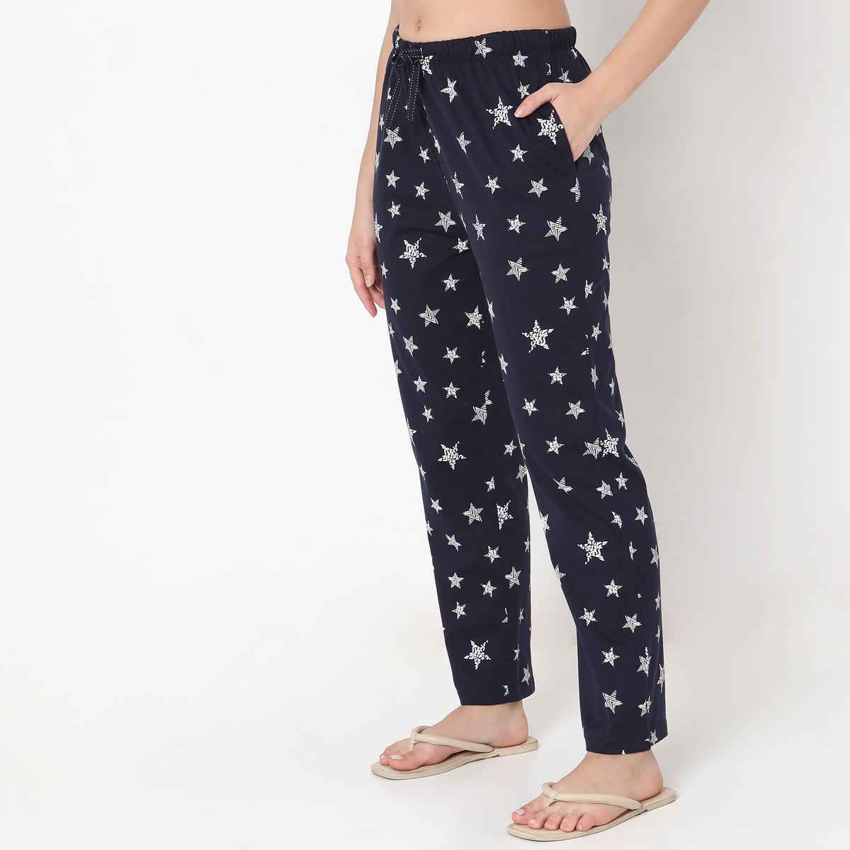 Regular Fit Printed Mid Rise Pyjamas